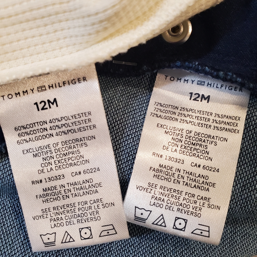 Tommy Hilfiger Denim Carpenter Bib Overalls Baby 12M Long Sleeve Thermal Tee - Picture 11 of 11